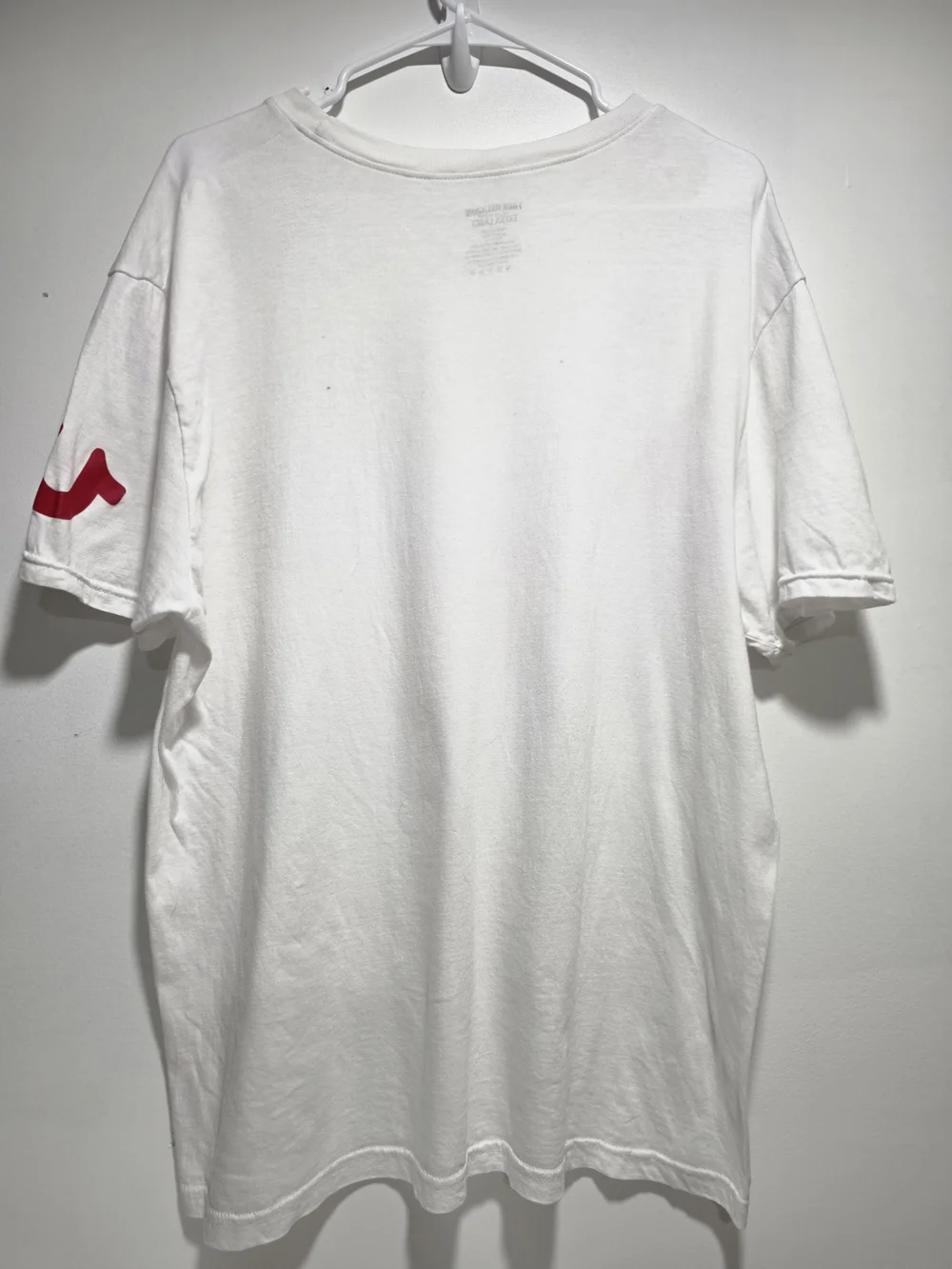 True Religion White Short-Sleeve Crew Tee with Red Logo Size-XL